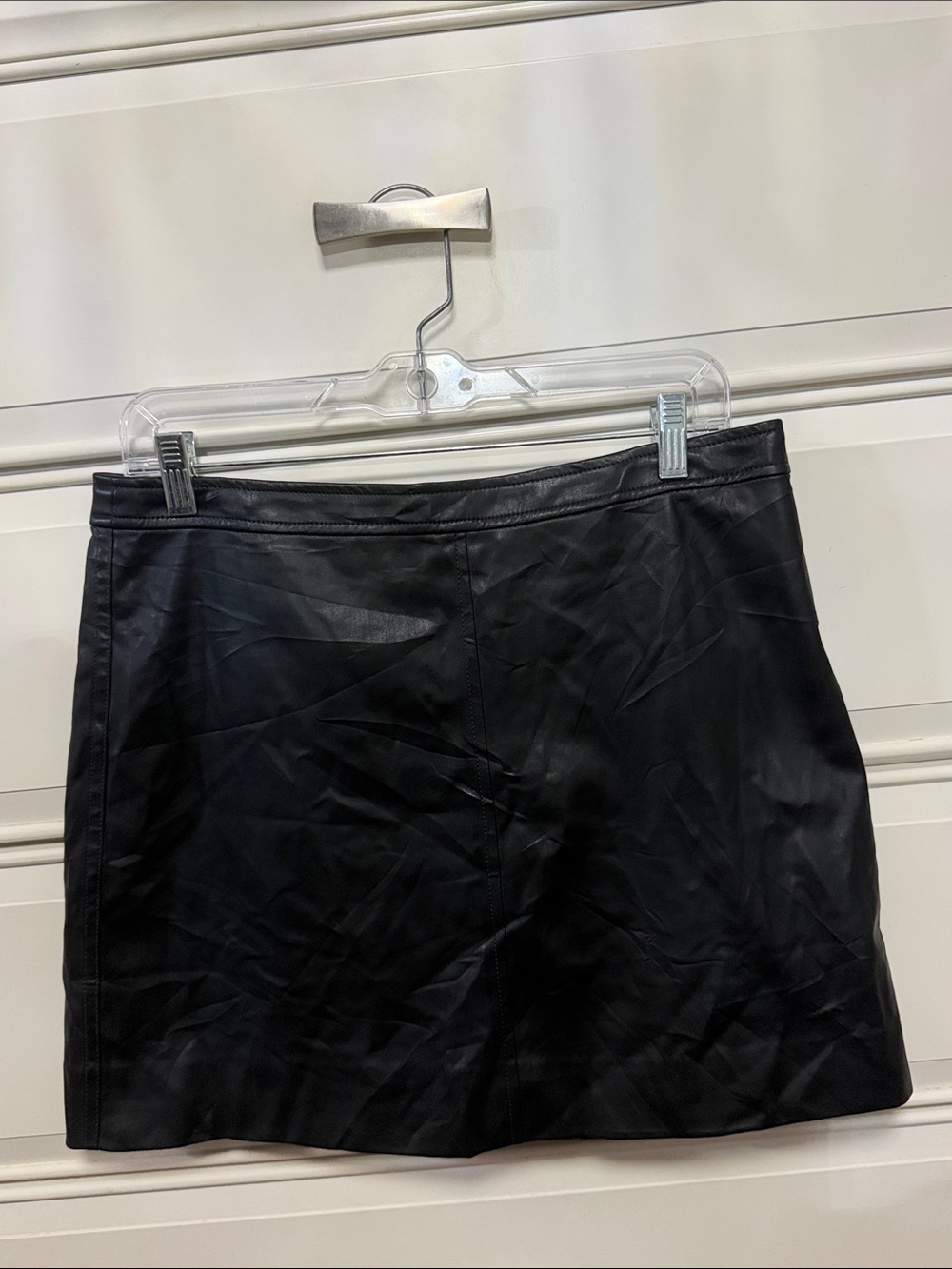J. Crew Black Faux Leather Mini Skirt